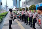 Personel Ditpamobvit Amankan CFD dan Baksos HUT Bhayangkara ke-79 di Bundaran HI