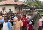 Satgas Ops Damai Cartenz 2026 Latih Disiplin dan Karakter Siswa SD Dondobaga di Mulia