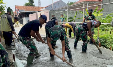 Pengerjaan Fisik TMMD Kota Depok Pengecoran Jalan Sudah Mencapai Kurang Lebih 100 Meter