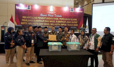 Rapat Pleno terbuka Rekapitulasi Hasil Penghitungan Perolehan Suara di Tingkat Kota Depok
