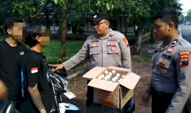 Puluhan Botol Miras Diamankan Sat Samapta Polres Pekalongan