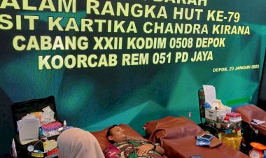 Persit Kartika Chandra Kirana Cabang XXII Kodim 0508/Depok Selenggarakan Donor Darah