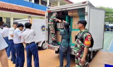 Koramil 07/Limo Bantu Pendampingan dan Pendistribusian Makan Bergizi Gratis di Kecamatan Limo dan Cinere