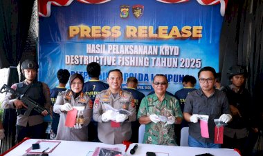 Polda Lampung Ungkap 7 Kasus Destructive Fishing Selama Tiga Bulan, Kerugian Capai Miliaran Rupiah