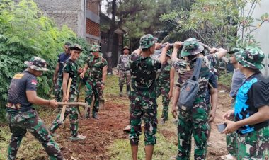 Satgas TMMD Ke-124 Kodim 0508/Depok Mulai Melaksanakan Pekerjaan Pengecoran Jalan dan Pembuatan Drainase