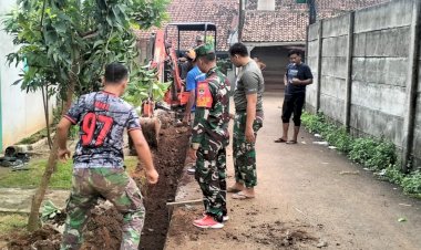 Bangun Drainase di Harjamukti, TMMD ke-124 Kodim Depok Atasi Banjir