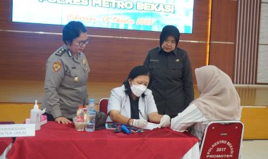 Polres Metro Bekasi Gelar Tes Kesehatan Rekrutmen Relawan SPPG Itwasum dan Cibatu