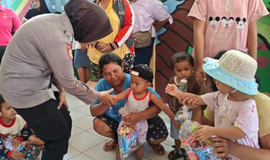 Tim Trauma Healing Polres Sibolga Hadir di Posko Pengungsian TK Negeri Pembina Sibolga