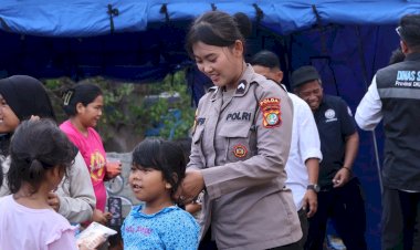 Polwan Polda Metro Jaya Gelar Trauma Healing dan Baksos untuk Korban Kebakaran di Jakpus