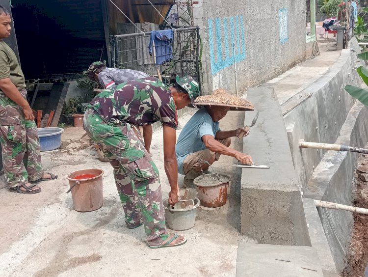 Giat Pengerjaan Turab di TMMD 121 Kodim Depok  Mencapai 95 Persen