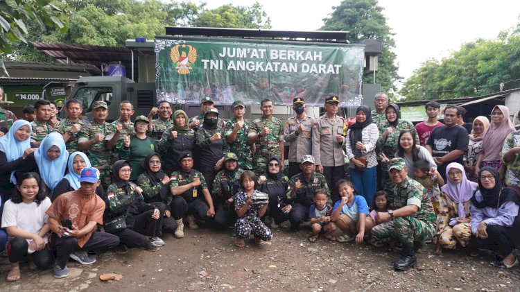 Gelar Jum'at Berkah TNI AD di Kelurahan Abadijaya Depok, 1000 Nasi Kotak Disiapkan Pusbekangad dan Slogad