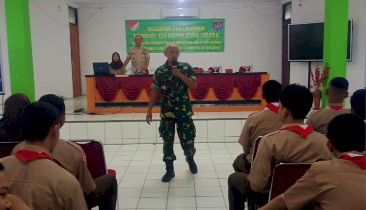 Kegiatan Non Fisik TMMD ke-124 Kodim 0508/Depok Bekali Siswa SMAN 1  Pemahaman Wawasan Kebangsaan dan Kesadaran Berlalu Lintas