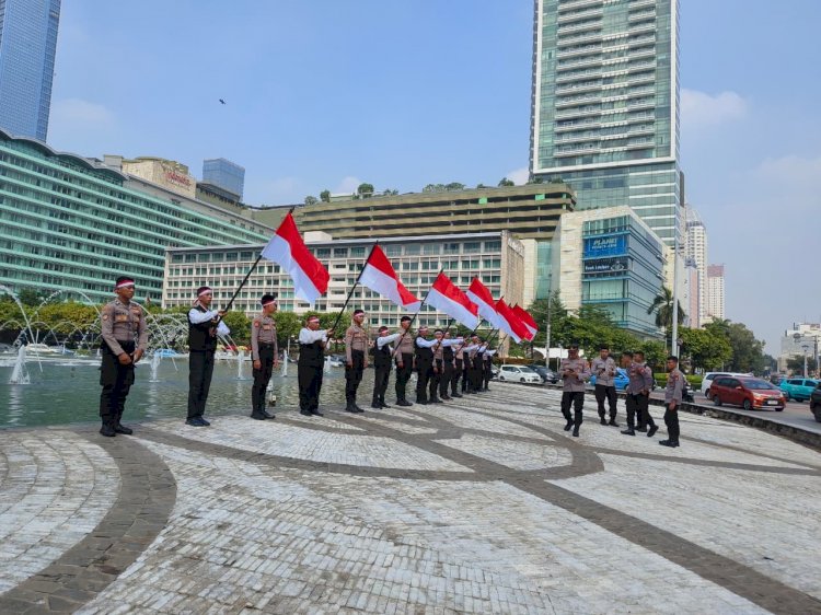 Lagu Indonesia Raya Bergema di Bundaran HI Sambut HUT ke-80 RI