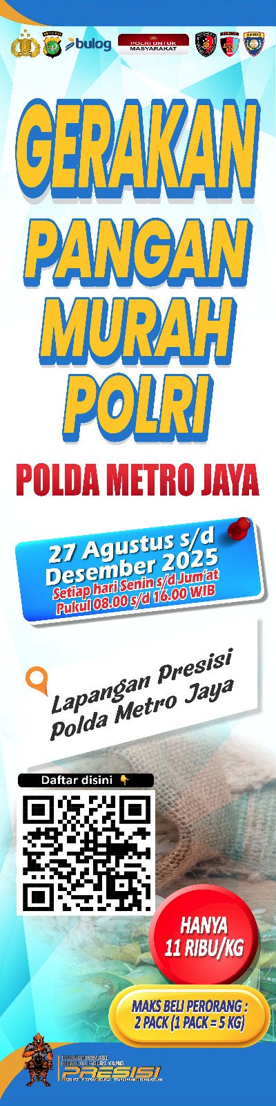 Polda Metro Jaya Gelar Gerakan Pangan Murah, Target 5 Ton Beras Per Hari hingga Desember 2025