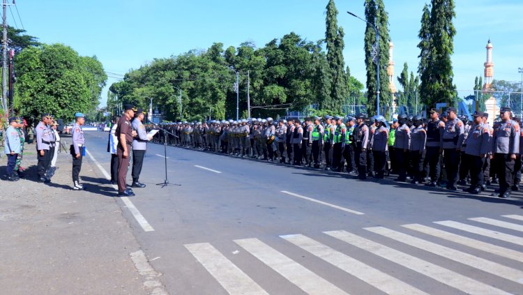 Ratusan Personel Siaga, Polres Pekalongan Gelar Apel Pengamanan Audiensi BEM UIN