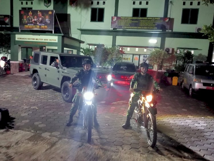 Menyusuri Malam di Depok, Kendaraan Taktis Maung Koramil 06/Cimanggis Patroli Ciptakan Rasa Aman