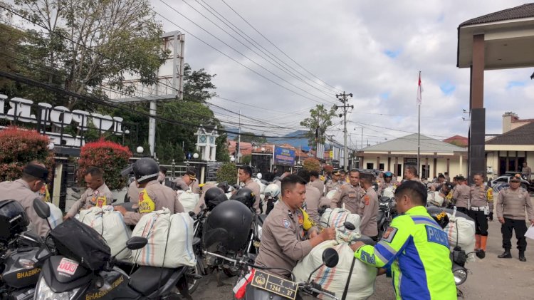 Polres Aceh Tengah Salurkan Bantuan Logistik ke Tiga Kecamatan Terdampak Bencana