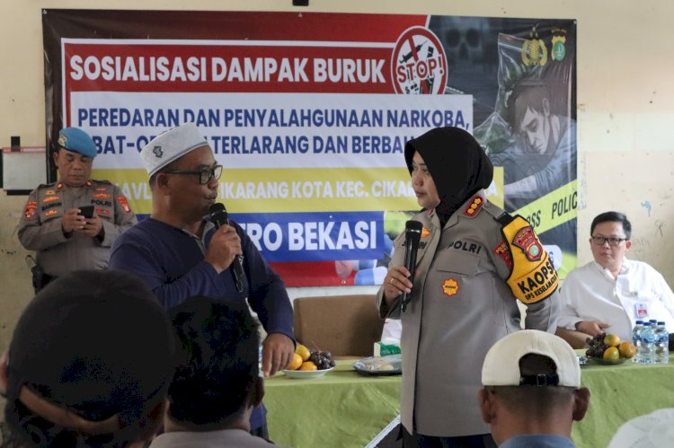 Perangi Narkotika Kampung Kavling, Kapolres Metro Bekasi Edukasi
