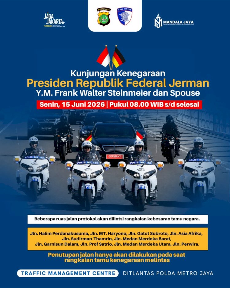 Polda Metro Jaya Siagakan 585 Personel Amankan Kunjungan Negara Presiden Jerman, Pengaturan Lalu Lintas Berlaku Situasional