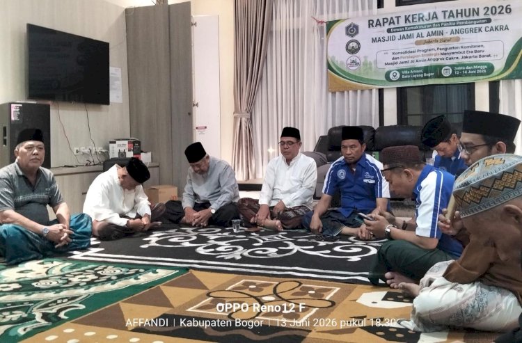 Dewan Kemakmuran dan Panitia Pembangunan Masjid Jami Al Amin Selenggarakan Raker 2026 di Sarua Bogor