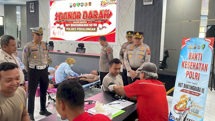 Hari Bhayangkara ke-80, Polres Pekalongan Wujudkan Kepedulian Lewat Aksi Donor Darah
